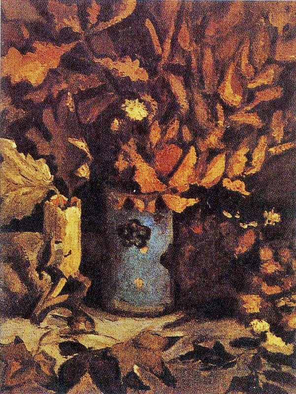 Vase With Dead Leaves by Vincent van Gogh