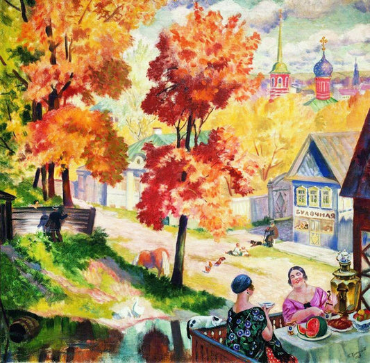 Autumn In The Province by Boris Mikhailovich Kustodiev