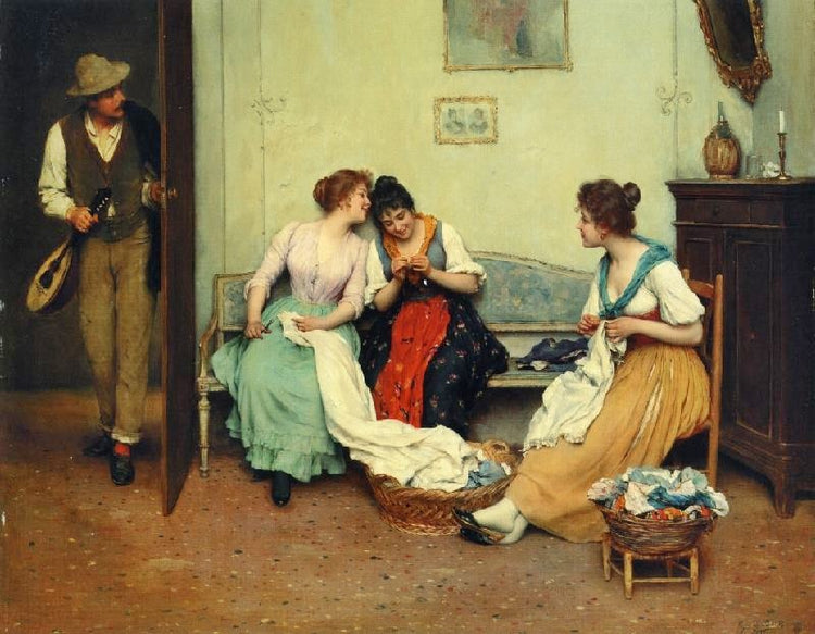 The Friendly Gossips by Eugene de Blaas