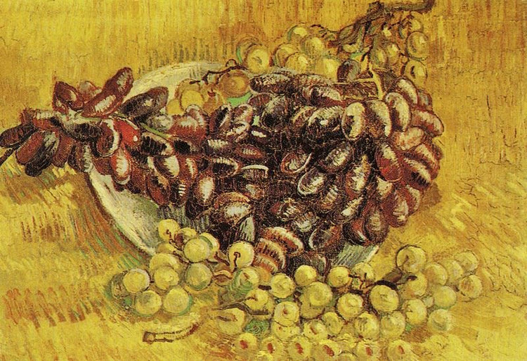 Plate With Blue And White Grapes by Vincent van Gogh