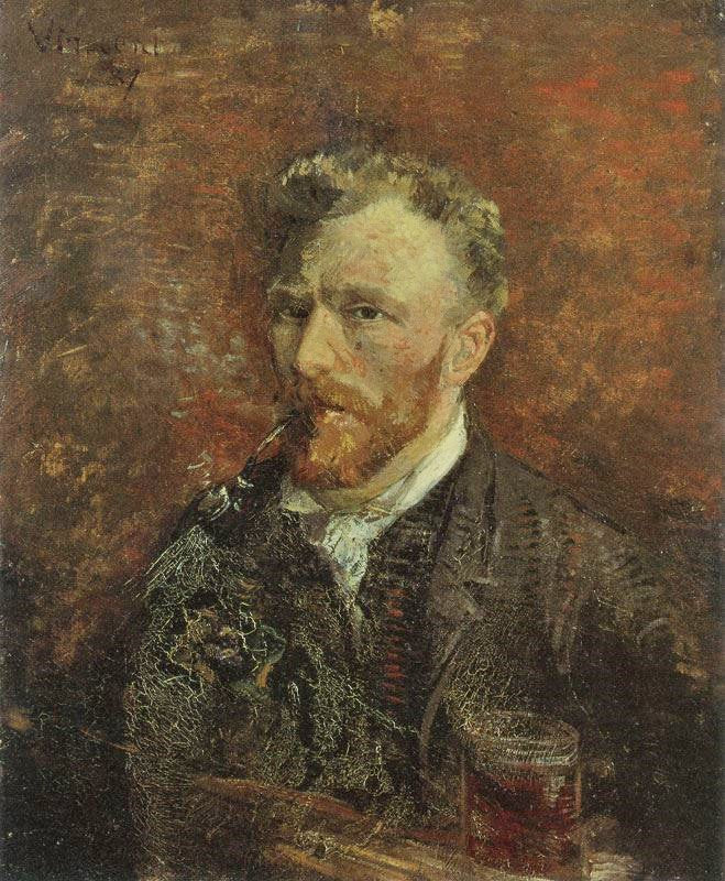 Self-Portrait With Pipe by Vincent van Gogh