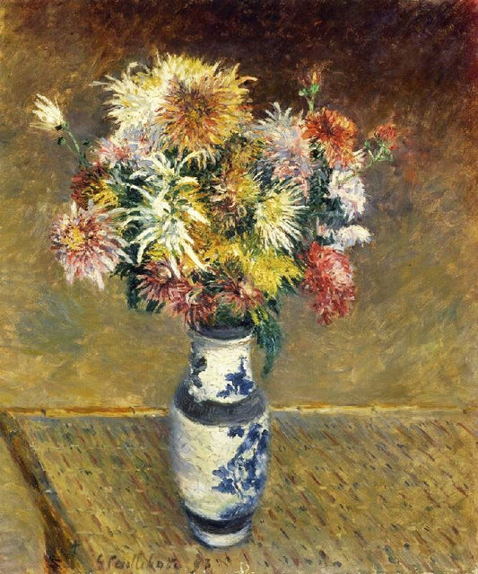 Chrysanthemums In A Vase by Gustave Caillebotte