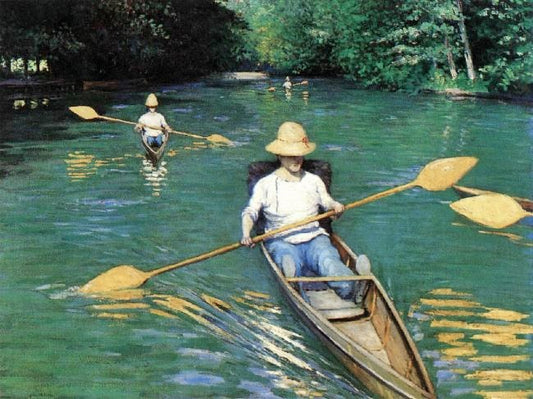 Canoeing On The Yerres by Gustave Caillebotte