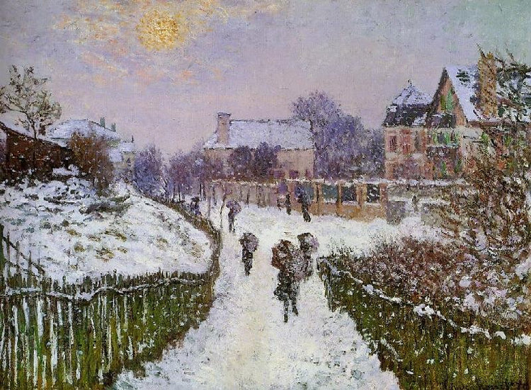 Boulevard St-Denis, Argenteuil, Snow Effect by Claude Oscar Monet