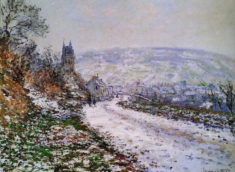 Entering The Village Of Vetheuil In Winter by Claude Oscar Monet