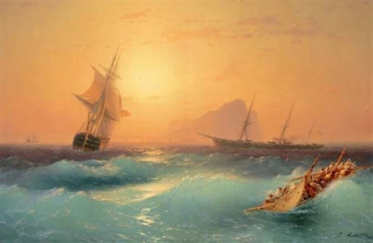 American Shipping Off The Rock Of Gibraltar by Ivan Constantinovich Aivazovsk