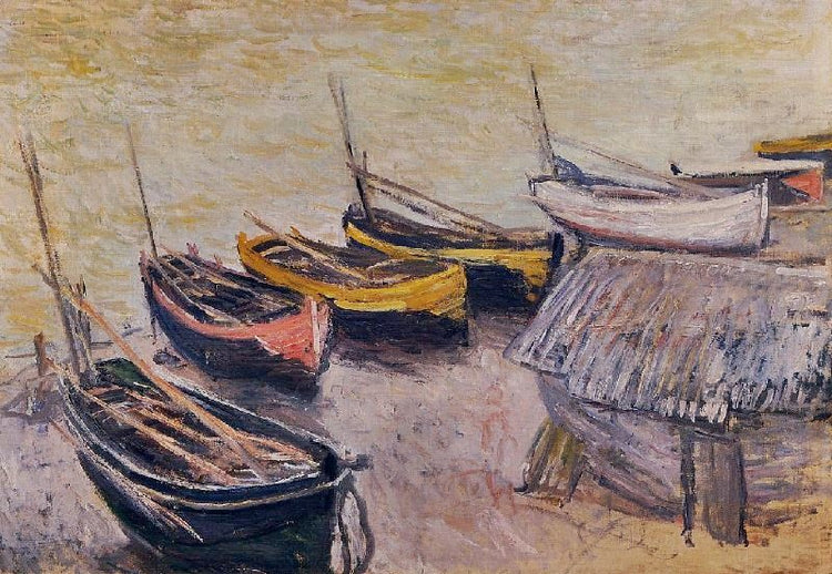Boats On The Beach by Claude Oscar Monet