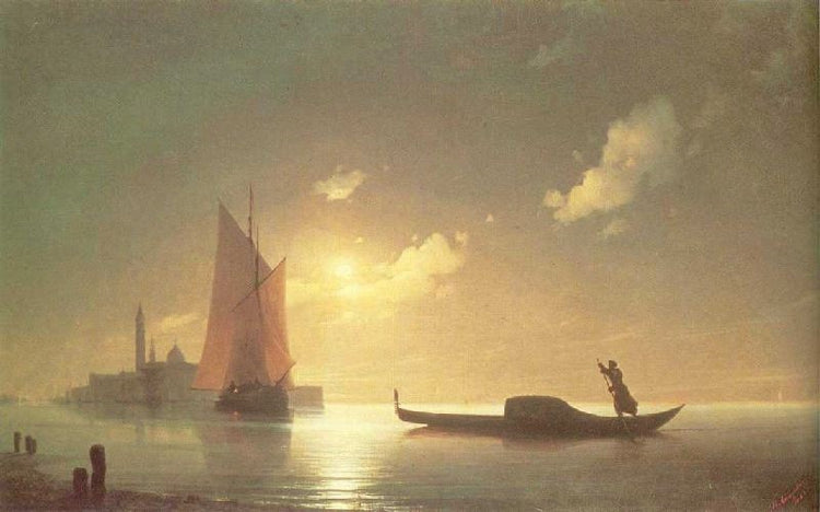 The Gondolier On Sea At Night by Ivan Constantinovich Aivazovsk