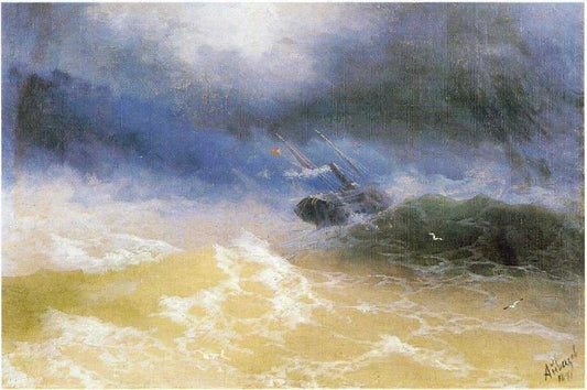Hurricane On A Sea by Ivan Constantinovich Aivazovsk