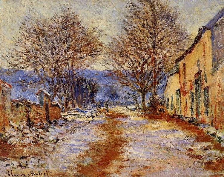 Snow Effect At Limetz by Claude Oscar Monet
