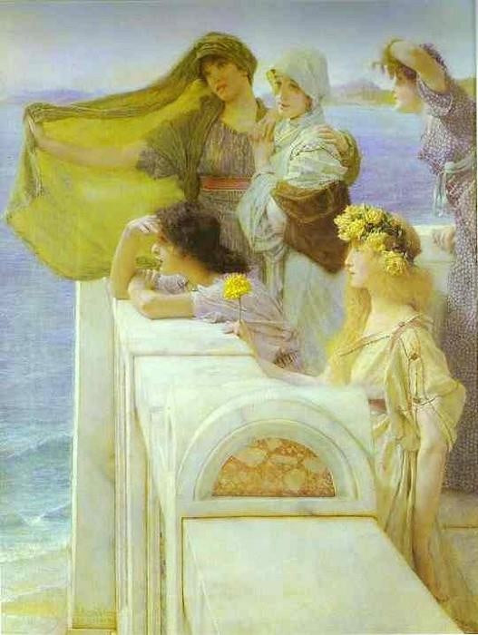 At Aphrodite ’S Cradle by Lawrence Alma-Tadema