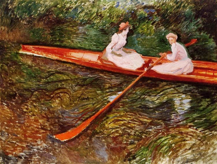 The Pink Skiff by Claude Oscar Monet