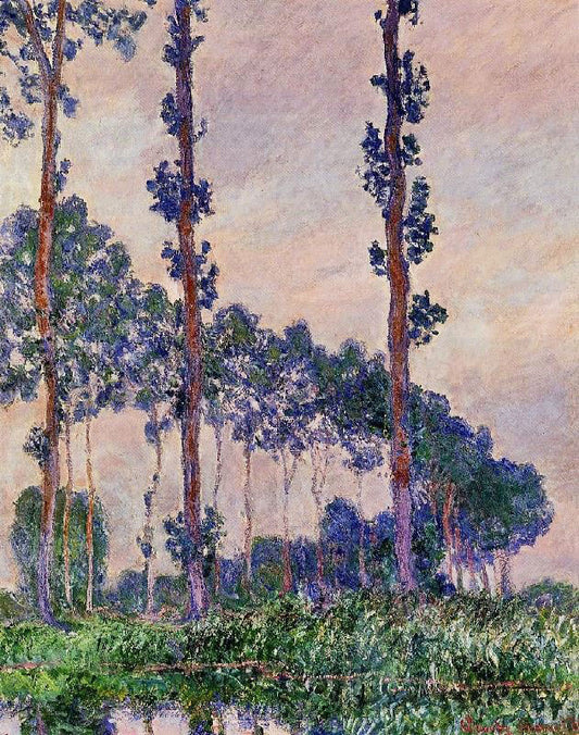 Three Trees In Grey Weather by Claude Oscar Monet