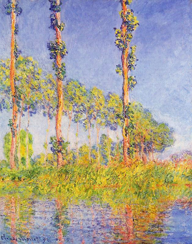 Three Poplar Trees, Autumn Effect by Claude Oscar Monet