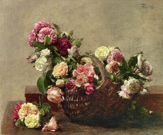 Basket Of Roses by Henri Fantin-Latour