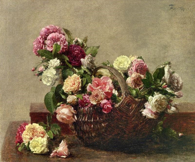 Basket Of Roses by Henri Fantin-Latour