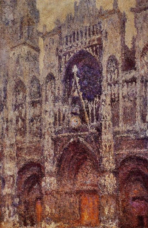Rouen Cathedral, The Portal, Grey Weather by Claude Oscar Monet