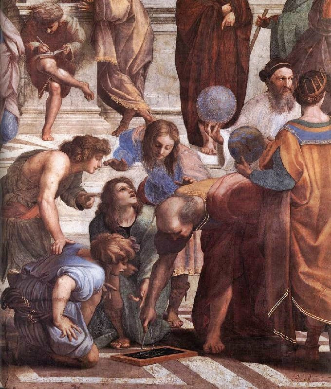 The School Of Athens, Detail 3, Stanza Della Segnatura by Raphael