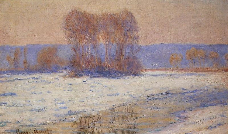 The Seine At Bennecourt In Winter by Claude Oscar Monet