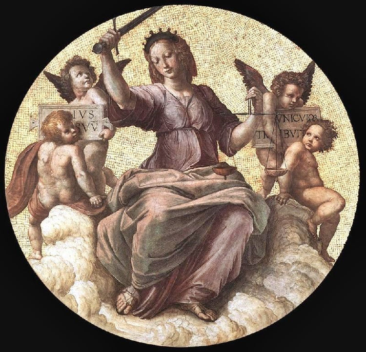 Justice, Ceiling Tondo, Stanza Della Segnatura by Raphael