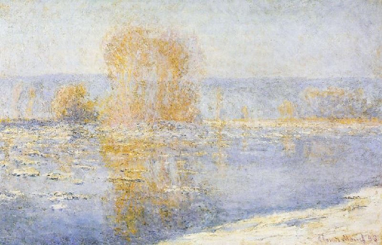 Floating Ice At Bennecourt by Claude Oscar Monet