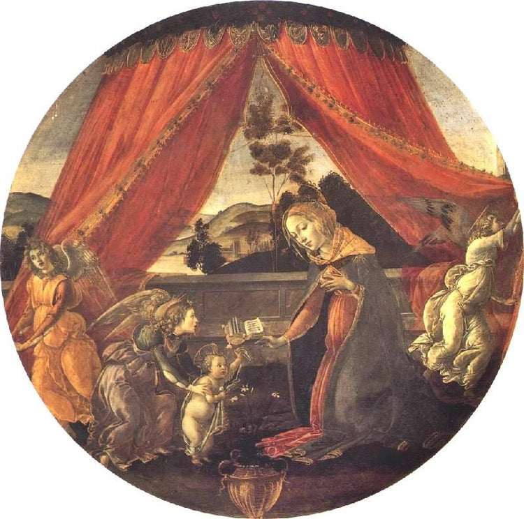 The Virgin And Child With Three Angels, Madonna Del Padiglione by Sandro Botticelli