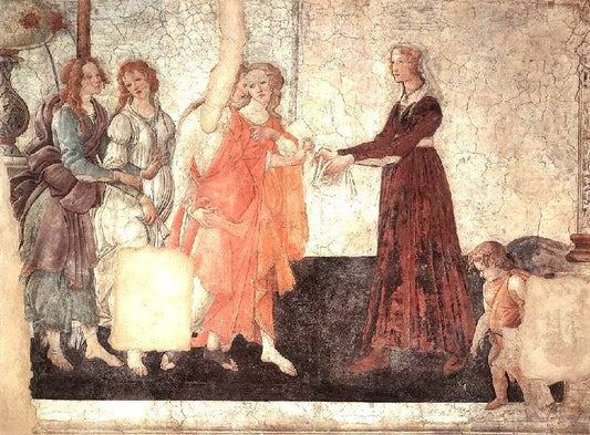 Venus And The Graces Offering Gifts To A Young Girl by Sandro Botticelli