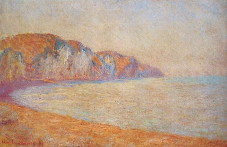 Cliff At Pourville In The Morning by Claude Oscar Monet