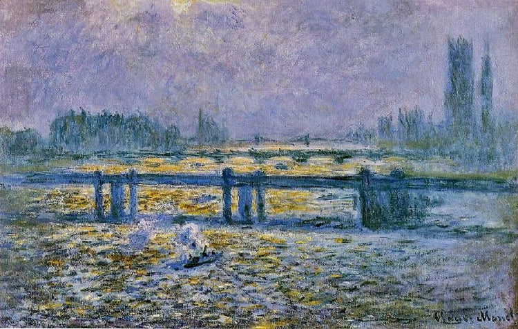 Charing Cross Bridge, Reflections On The Thames by Claude Oscar Monet