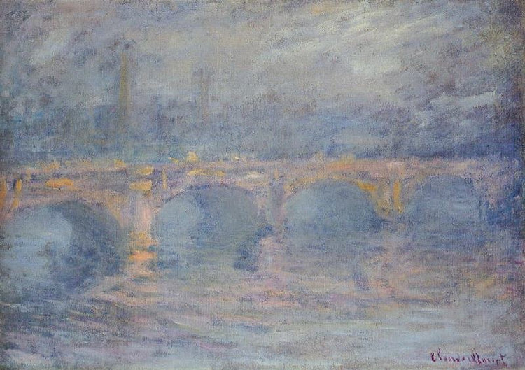 Waterloo Bridge At Sunset, Pink Effect by Claude Oscar Monet