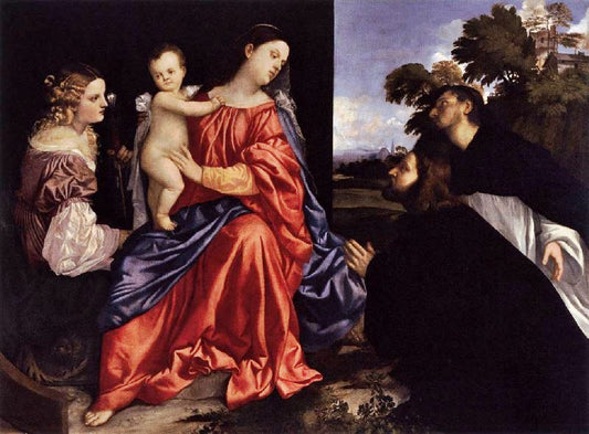 Madonna And Child With Sts Catherine And Dominic And A Donor by Titian
