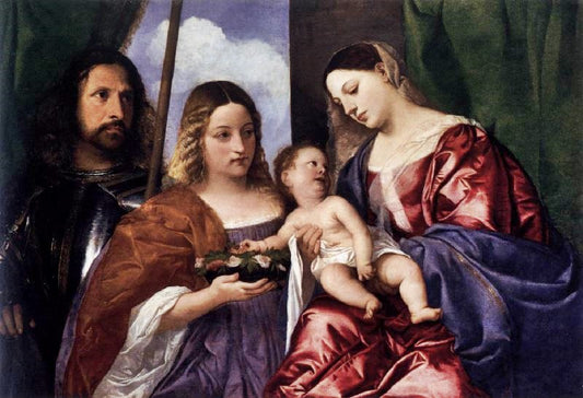 Madonna And Child With Sts Dorothy And George by Titian