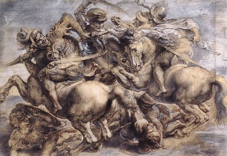 The Battle Of Anghiari, Copy After Leonardo Da Vinci by Peter Paul Rubens