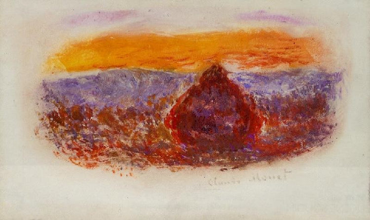 Grainstack At Sunset by Claude Oscar Monet
