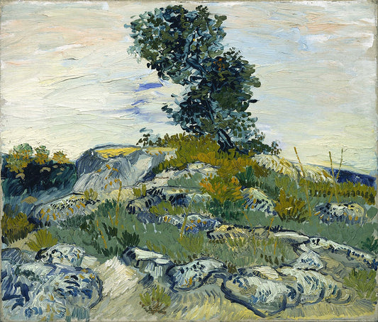 Rocks With Oak Tree by Vincent van Gogh