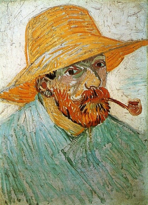 Self Portrait With Pipe And Straw Hat by Vincent van Gogh