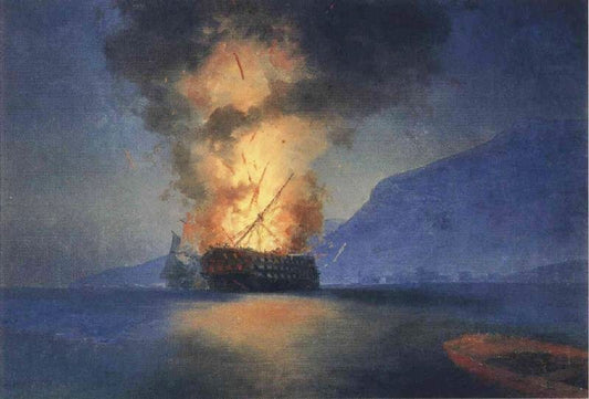 Exploding Ship by Ivan Constantinovich Aivazovsk