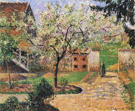 Flowering Plum Tree, Eragny by Camille Pissarro