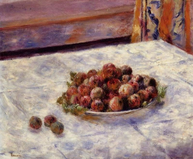 Still Life, A Plate Of Plums by Pierre Auguste Renoir