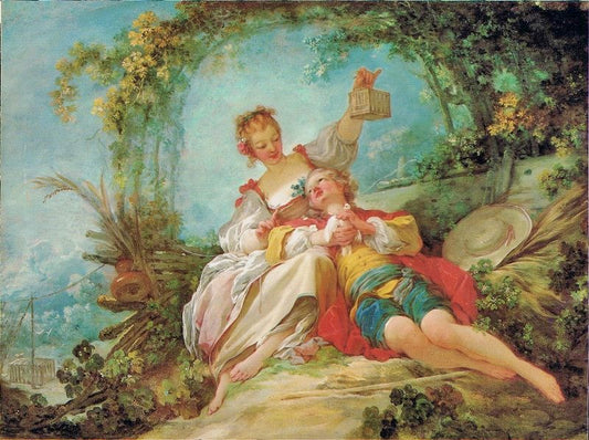 The Happy Lovers by Jean-Honore Fragonard