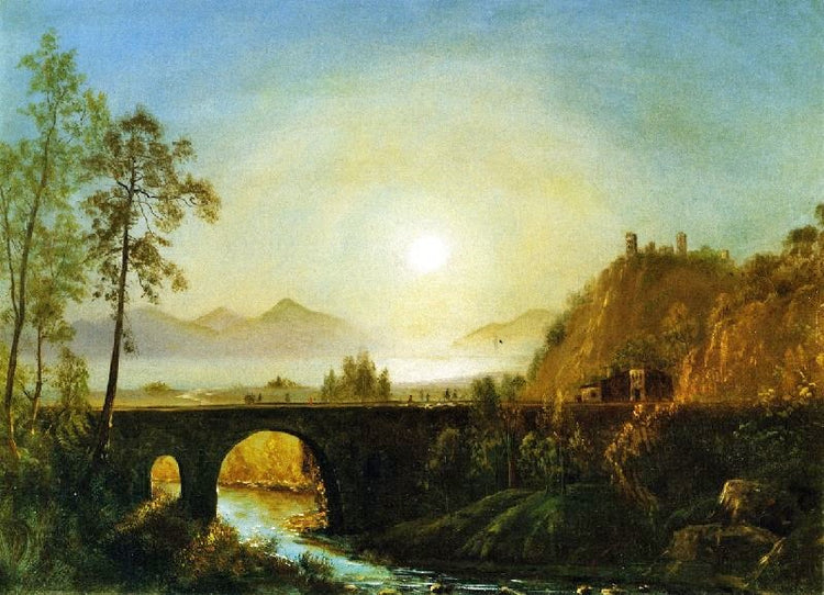 Landscape With Figures And Boat by Albert Bierstadt