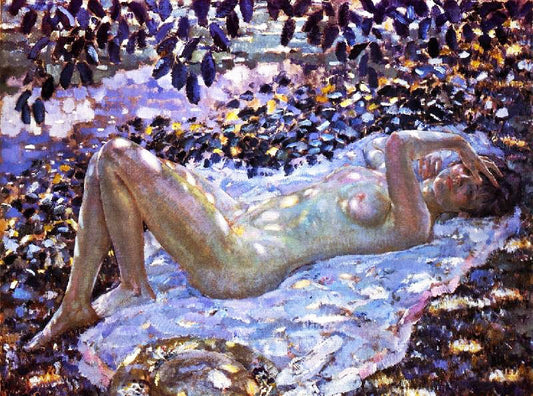 Nude In Dappled Sunlight by Frederick Carl Frieseke