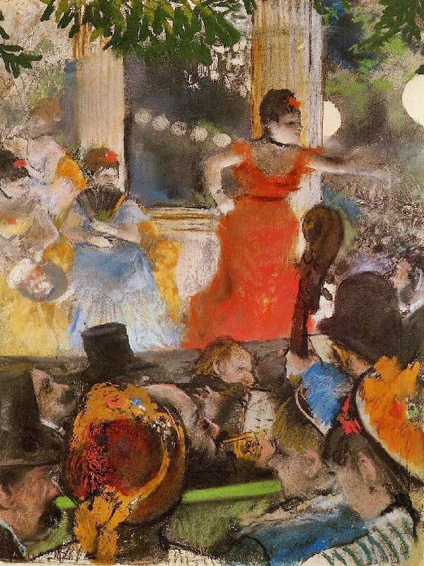 Cafe Concert, At Les Ambassadeurs by Edgar Degas