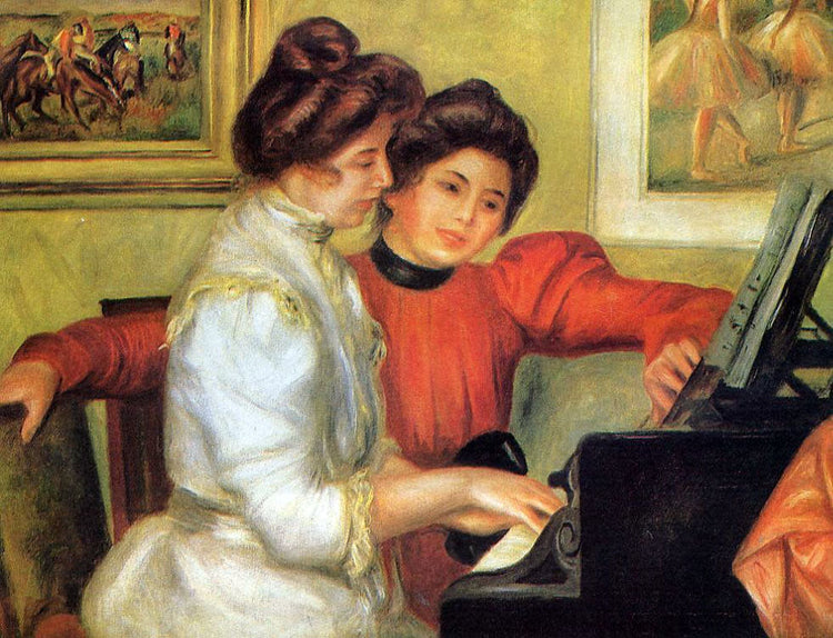 YVONNE AND CHRISTINE LEROLLE AT THE PIANO