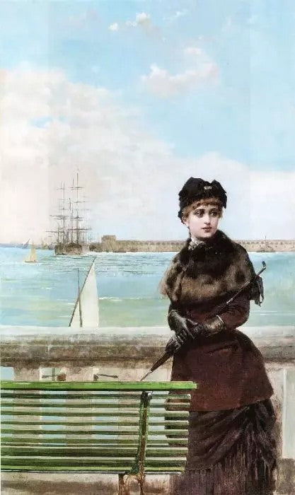 AN ELEGANT WOMAN AT ST. MALO
