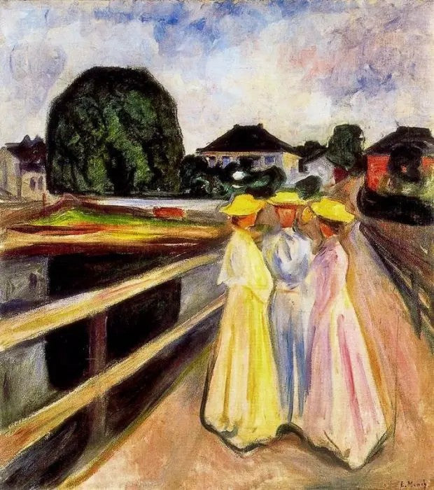 THE WOMEN ON THE BRIDGE (THREE GIRLS ON THE JETTY)