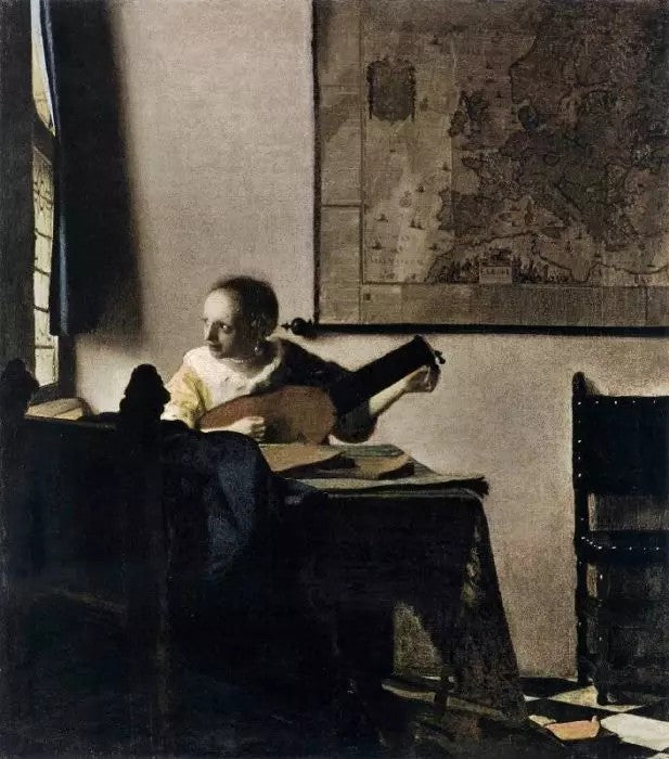 WOMAN WITH A LUTE NEAR A WINDOW