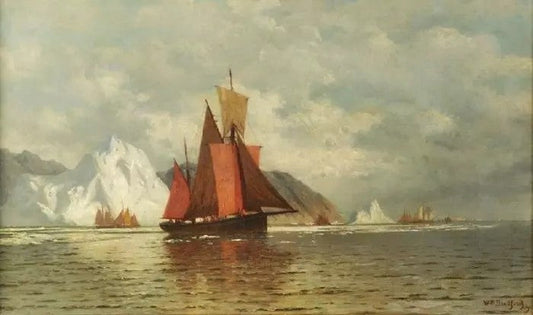 UNTITLED (SAILING VESSELS W/ICEBERGS IN DISTANCE)