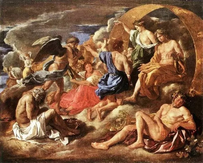 HELIOS AND PHAETON WITH SATURN AND THE FOUR SEASONS