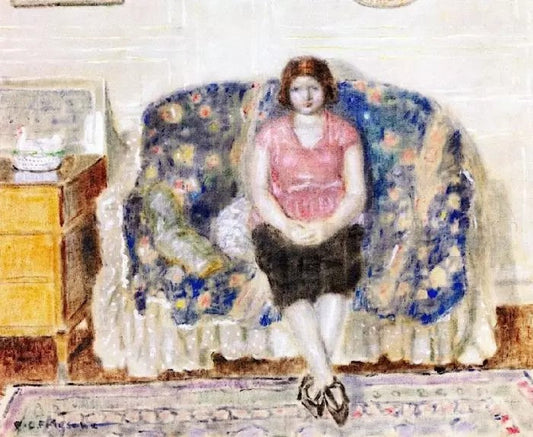WOMAN IN AN INTERIOR